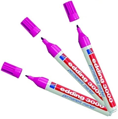 edding 3000 3er Vorteilspack | 13 Farben + Kombinationen zur Auswahl (Braun) (rosa, 3er Pack)