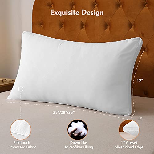 Oaken-Cat Gusseted Down Alternative Bed Pillows For Sleeping 2 Pack, Queen Size Soft Hotel-Style Pillow Set Of 2, Medium Neck Support For Back & Side Sleepers, 20X30 #TOP6