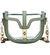 KKXIU Clear Crossbody Bag for Women Stadium Approved Vegan Leather Concert Shoulder Sports See-Th...
