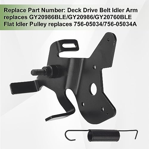 LIZEWEI GY20986 Deck Drive Belt Idler Arm Plate Kit with 756-05034A Flat Idler Pulley Compatible with J-OHN Deere Lawn Tractors GY20986BLE GY20760BLE GY20629 34-109 280-242 - Thumbnail 4