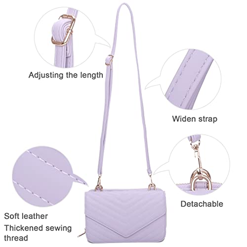 Women's Satchel Handbags Crossbody Shoulder Bag For Women Evening Handbags Detachable Multifunctional (Purple) #TOP3