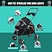4 Wheels Dog Cat Stroller, Folding Pet Stroller for Travel, Dog Cage Strollers with Cup Holder & Breathable Mesh, Medium Small Dogs Pet Carrier Stroller Travel Camping Puppy Carrier 1 Set