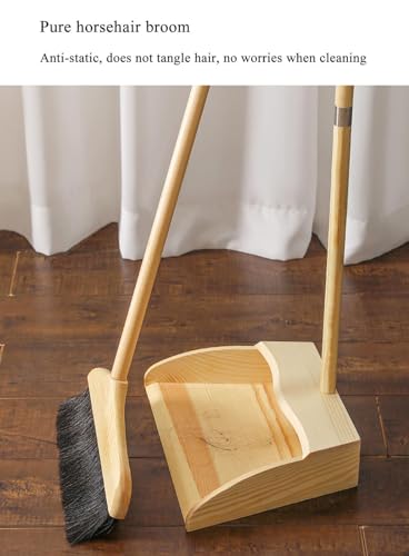NIBHZ Besen- und Kehrschaufel-Set für Zuhause, Innenbereich, Besen mit Kehrschaufel, Kombi-Set, Aufrechte Kehrschaufeln mit Langem Stiel, Winkelbesen für Kinder, Garten, Tierhaare – Bild 8