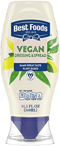Best Foods Vegan Dressing and Spread for a Rich, Creamy Plant-Based Alternative to Mayo Vegan Same Great Taste, Plant Based, Free From Eggs 11.5 oz
