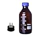 DONLAB MBY-02L2 Glass 2000ml/2L Amber Brown Round Media Storage Bottle Reagent Bottle with SUS 316 L-2-Through Cap GL45