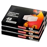 AC - Pack de 3 Paquetes de 48 Pastillas para encender Fuegos - Encendido de barbacoas, chimeneas, hogueras, cocinas de leña, Estufas - Color Blanco