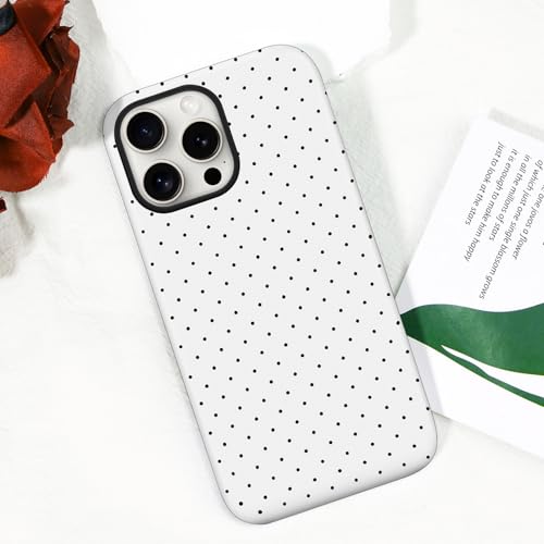flewfun Magnetic for iPhone 15 Pro Case Cute Polka Dot Phone Case, Shockproof Slim TPU and Hard PC Protective Phone Cover Compatible with MagSafe Designed for Women Girls, White by flewfun - Used condition - Image 8
