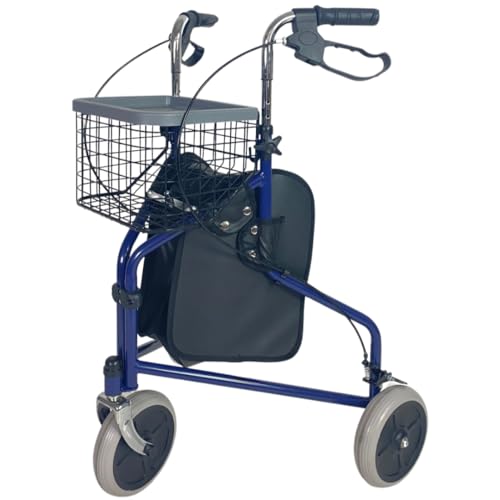abc HOME | Rollator für Innenbereich | Metallkorb | Tasche | klappbar | verstellbare Höhe (Blau) abc HOME | Rollator für Innenbereich | Metallkorb | Tasche | klappbar | verstellbare Höhe (Blau)