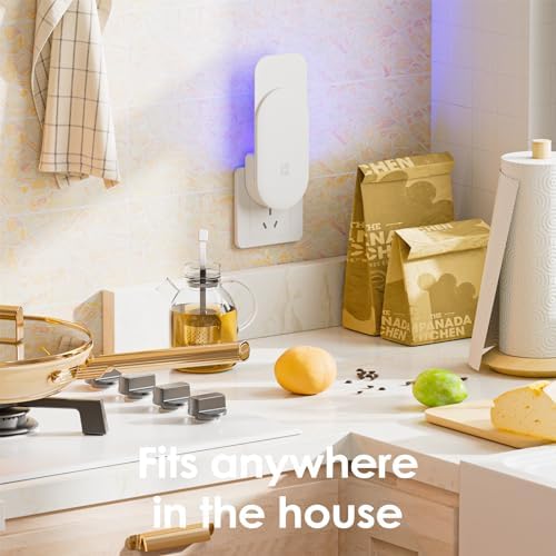 TIENBE Flying Insect Trap, 2 in 1 Indoor Plug-in Fruit Fly Trap, 1 Trap White and 6 Glue Cards, Fruit Fly Traps for Gnat, Moth, Mosquito, Suitable for Every Part of The Home — view 3