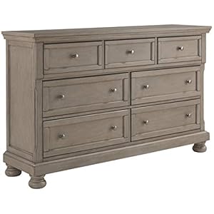 Signature Design by Ashley Lettner Modern Traditional 7 Drawer Dresser, Light Gray