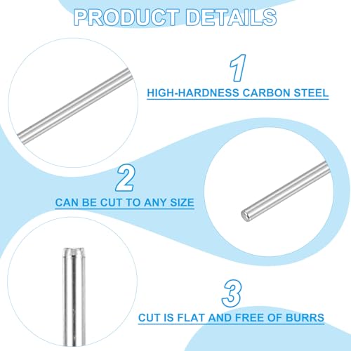 PATIKIL Rundstahl Metallstab 2,3mm x 51mm, 30 Stück Metallstange Kohlenstoffstahl Rundstab Schaftstab Massivstab Stabstahl für DIY Handwerk Drehmaschinen Flugzeug RC Flugzeug Auto Modell