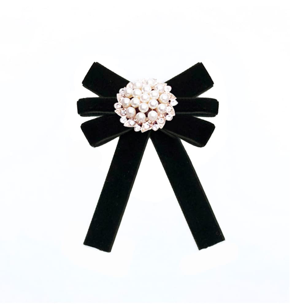 Broche Nœud Papillon Avec Perles – Ruban, Fermoir à Clip – 12x22 Cm, 5 Couleurs – Pour Chemisier, Robe, Fête, Cérémonie - 7
