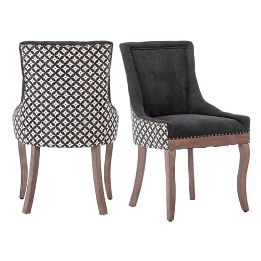 Vintage Upholstered Side Chairs Set of 2