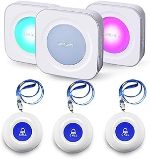 LIOTOIN Wireless Caregiver Pager Call Button Nurse Alert System Call Bell for Home/Elderly/Patients/Disabled/School