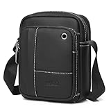  BAIGIO Borsello Uomo Vera Pelle Vintage Borsa a Tracolla Borsa a Spalla Casual