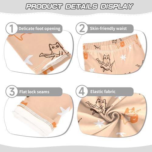 Girls Leggings Cartoon Cat Playing Guitar Toddler Girls Clothes Leggings for Girls Toddler Girls Leggings 3-4T3