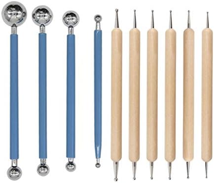 Moojito10 Piece Dotting Tools Embossing Ball Stylus Set, Tracing Pens for Rock Painting Nail Art Pottery Clay Modeling Carbon Transfer Paper Ornaments Art Craft DIY (Blue, Wooden)
