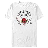 Netflix Men's Stranger Things Hellfire Cut Short Sleeve Tee Shirt, White, Small