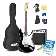 All-in-one electric guitar starter kit combines a classic 21-fret electric guitar, 40-watt amp, and essential accessories with a convenient microfibre string cleaning tool for easy, long-lasting play. Perfect for new players, the kit offers a comfort...