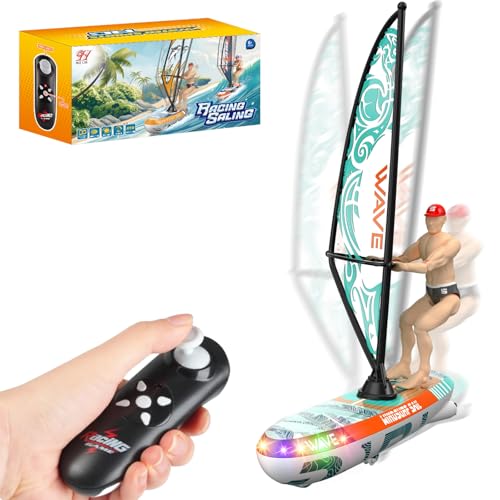 XstarG Ferngesteuertes Boot, RC Boot mit LED-Licht für Pools und Seen, 2,4 GHz Ferngesteuerte Boote 10km/h RC Speedboot Selbstaufrichtung Rennboot, Poolspielzeug Boote für Kinder & Erwachsene