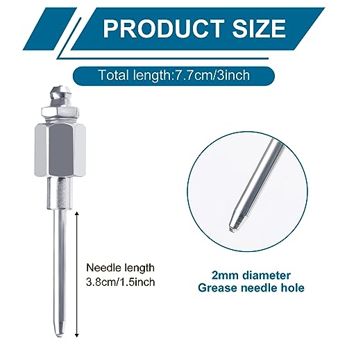 TOYMIS Fettnadeldüse, 0,3cm Airbrush Nadeldüse mit Gehärtetem Stahlkopf Schmalem Nadel Schmieradapter mit Gewinde zum Schmieren von Spül und Hydraulikarmaturen