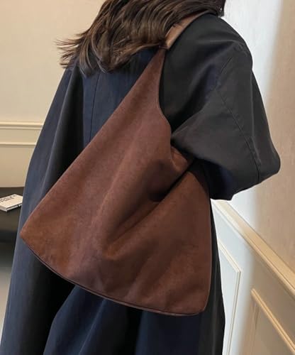 Bolso tote grande marrón para mujer miniatura 2