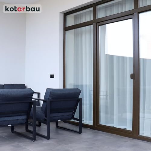 KOTARBAU® Praktyczny uchwyt do drzwi balkonowych, ciemnobrązowy, bezpieczny dla palących, tarasów, drzwi o wyglądzie drzwi, uchwyt zamykany, uniwersalny (ciemny brąz) zatrzask do drzwi balkonowych