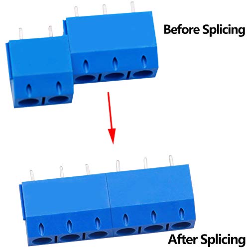 image for Tnisesm/70pcs 2 Pin & 3 Pin 5mm/0.2inch Pitch PCB Mount Screw Terminal