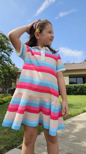 Kids4ever Girls Polo Dress Cotton Blend School Uniform 11-12Y Pink Striped — view 6