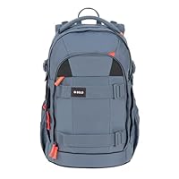 BOLD Lässig Schulrucksack mit Reflektoren und höhenverstellbarem Rückenteil/School Backpack Bold blue