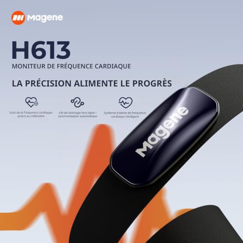 Magene H613 Capteur de Frequence Cardiaque, Suivi Précis, Bluetooth&Ant+, Stockage Hors Ligne 17h, Etanchéité IPX7, Indicateur de Zone Fréquence Cardiaque Multicolore pour Le Cyclisme, Course à Pied – vue 3