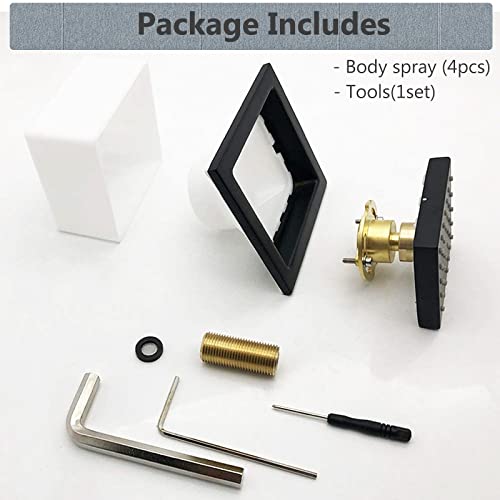 Shower Body Sprays - 5 Inch Matte Black Shower Body Jet - 360 Swivel Spa Shower Massage Wall Jets, Flush Mount (Pack Of 4) #TOP4