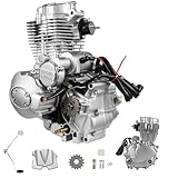 CUBELLIN 250CC Engine 4 Stroke 14HP Motorcycle Engine Kick/Electric Start ATV Engine Motor with 5-Speed Manual Transmission Vertical Engine Dirt Bike Engine
