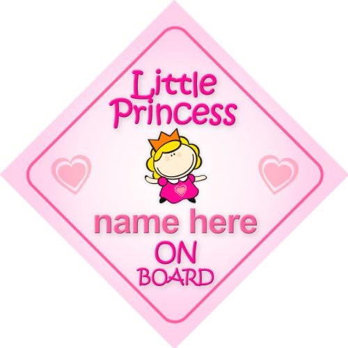 Little Princess On Board Personalised Car Sign New Baby Girl / Child Gift / Present