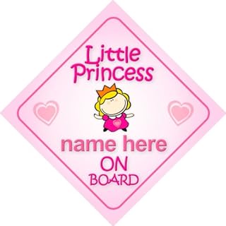 Little Princess On Board Personalised Car Sign New Baby Girl / Child Gift / Present