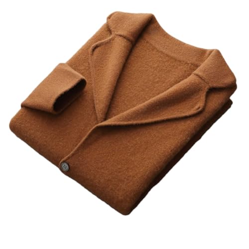 Mens 2025 Smart Casual Cashmere Cardigan Sweater Suit Collar Autumn Winter Streetwear