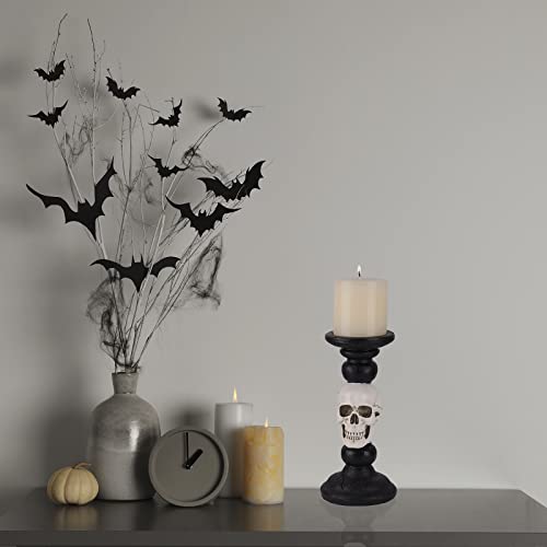 Oyaton Pillar Candle Holder For Halloween Decoration Indoor, Skull Candlestick Holder For 3 Inches Pillar Candle #TOP2
