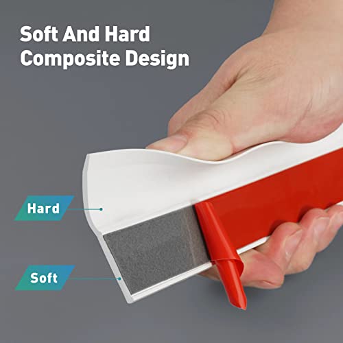 Fcsotsps 34.4Ft Garage Door Seal Top And Sides-Weatherproofing Rubber Garage Door Side Seal,Universal Soft And Hard Composite Weather Stripping Garage Door Trim Seal Replacement (White) #TOP2