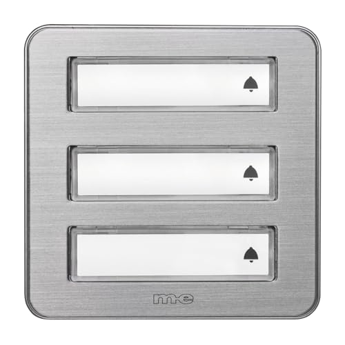 M-e modern-electronics KTA-3 A/S - Piastra per campanello con targhetta per nome, colore: Argento 12 V/1 A