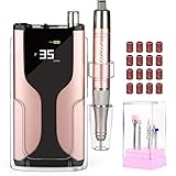 Rechargeable Nail Drill, 35000RPM Professional Acrylic Nail Drill Machine, Portable Electric Nail Fi