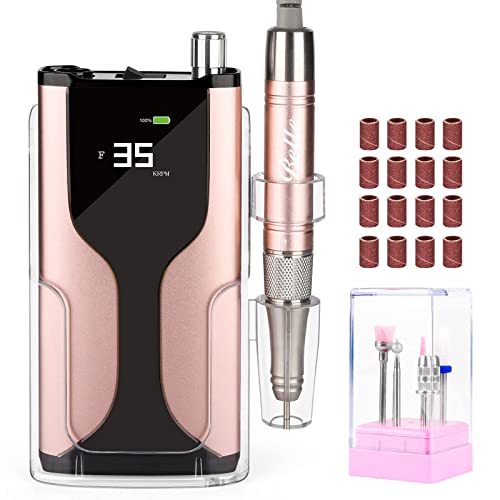 Rechargeable Nail Drill, 35000Rpm Professional Acrylic Nail Drill Machine, Portable Electric Nail File With 7 Bits,Portable Electronic Nail Filer For Home Salon Manicure Tools #TOP11