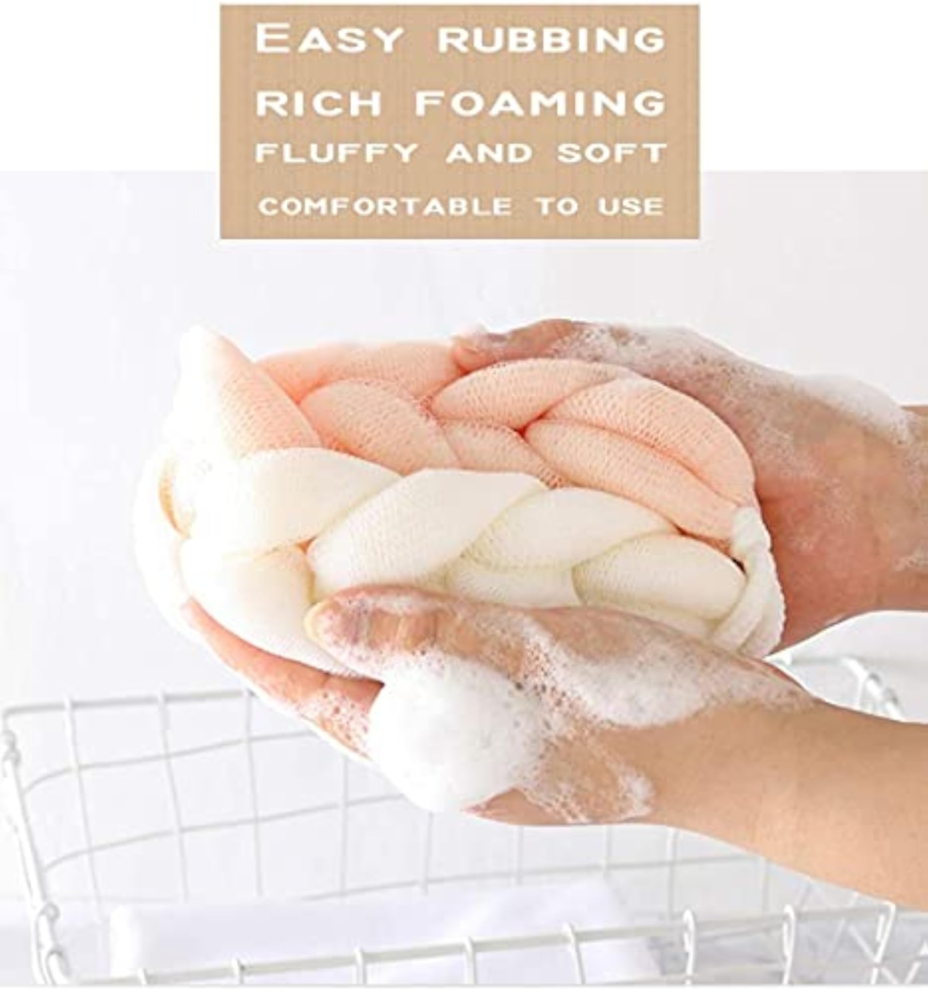 2 Pack Long Stretch Back Sponge, Bath Scrubber
