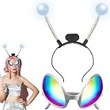 【Perfektes Geschenk】Dieses neuartige Alien-Sonnenbrillen-Set kann ein lustiges Geschenk für Kinder, Familie und Freunde sein. Teilen Sie es mit Ihren Familien und Freunden, um Aliens zu spielen, ein besonderes und fröhliches Kostümerlebnis zu erhalten und eine angenehme Zeit zu haben. Diese seltsame Alien-Brille und das Stirnband können ein tolles Geschenk für Ihre Familie und Freunde sein und ihnen eine unvergessliche Erinnerung bescheren.