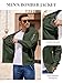 COOFANDY Mens Zip Up Bomber Jacket Casual Stylish Fall Clothing Windbreaker For Men Fashion Army Green Jackets Coat XXL