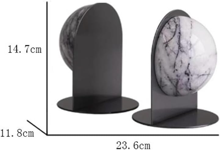 Bookend Support Marbled Bookends Desk Top Decorations for Home Library Office Bookends