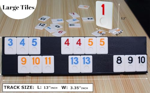 Bucher&Rossini Rummy Cube mit Koffer 4 Spieler Rummy Titel Set mit Zahlen Okey Spiel Set Rummy Brettspiel Inklusive 4 Plastikschalen Israel Mahjong (Schwarz)