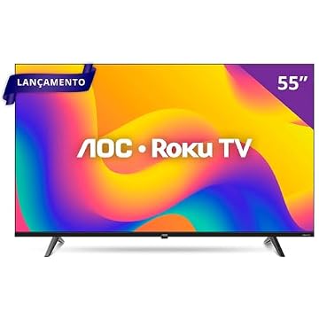 Smart Tv AOC 55" LED ROKU 4K Wi-Fi 55U7045/78G Bivolt