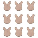 木綿細工 ウッドパーツ 50個 穴あき アクセサリーパーツ 手芸用品 DIY 手作り素材 (うさぎ)