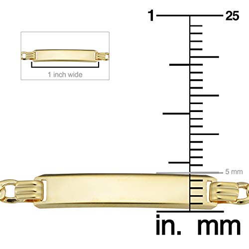 Kooljewelry 14k Yellow Gold High Polish Figaro Baby ID Bracelet (5.5 inches long)4