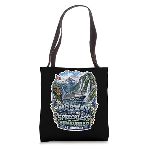 Norway Fjord Cruise Scenic Waterfall Mountains Travel Fans Tote Bag